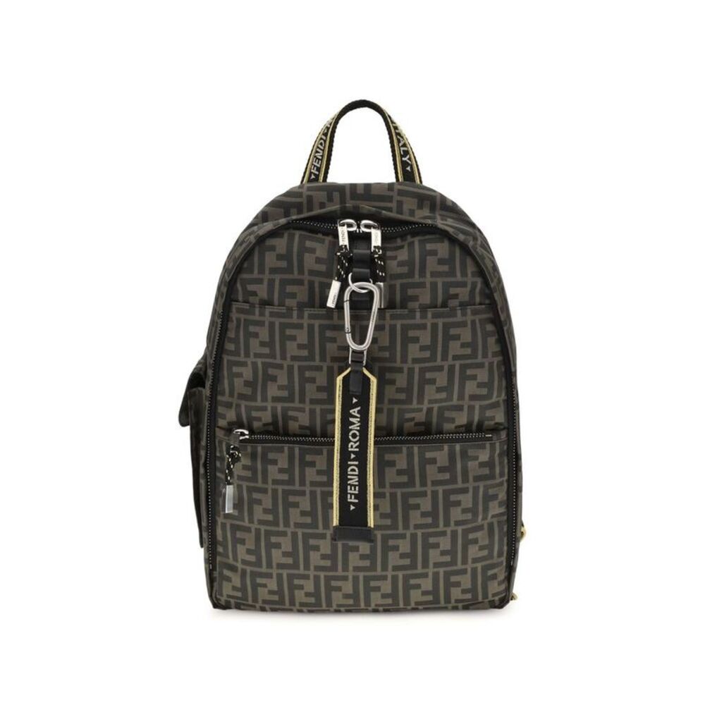 Fendi Brown Polyester Men's Backpack